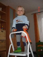 auf der leiter bin ich schon sooooooo gross.