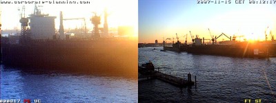 Sonnenaufgang am Hafen