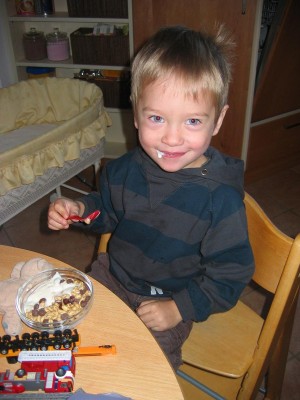 für den Kiga muß ich immer ganz früh aufstehen ;-)