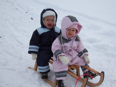 Das erste Mal mit dem Schlitten unterwegs!