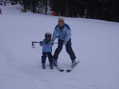 mit Papa und dem Tellerlift hoch, mit Mama runter...
