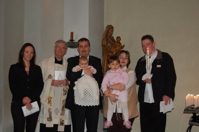 nach der taufe mit dem pastor.