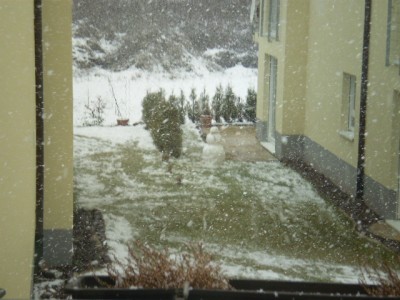 Blick aus dem Wohnzimmerfenster - Schneeflöckchen Weißröckchen