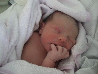 Melvin direkt nach der Geburt.