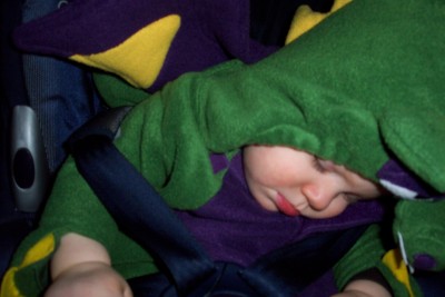 auch kleine Drachen müssen irgendwann mal schlafen (war auf der Heimfahrt)