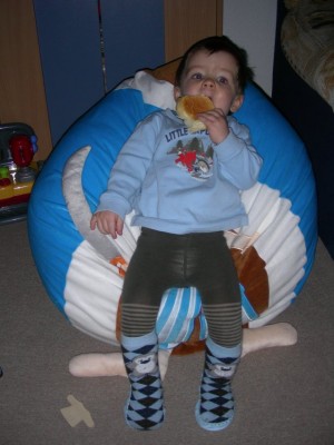 den Sitzsack hat er von sein Onkel